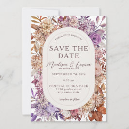 Romantisch Sinaasappel Lavendel Floral Save The Date