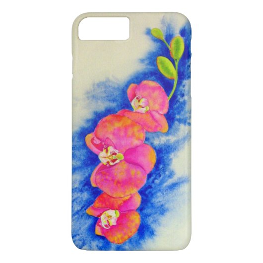 Romantisch sinaasappel roze waterverf orchidee sch Case-Mate iPhone case (Achterkant)