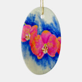 Romantisch sinaasappel roze waterverf orchidee sch keramisch ornament (Rechts)