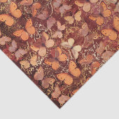 Romantisch Sinaasappel Vlinders en Gouden Handschr Tissuepapier (Detail)