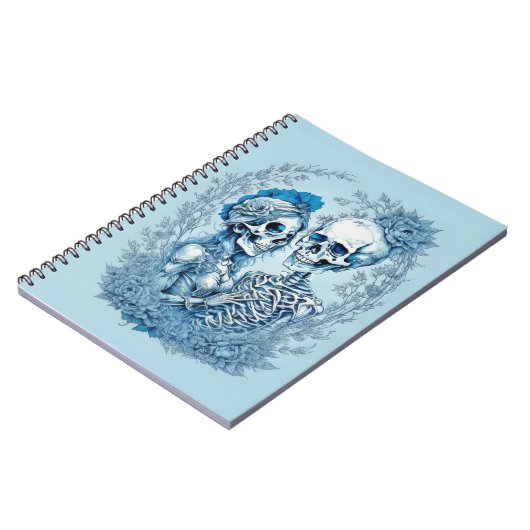 Romantisch skelet paar notitieboek (Linkerzijde)