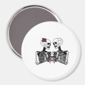 Romantisch Skeleton Paar – Gotisch met harthanden Magneet (Voorkant / Achterkant)