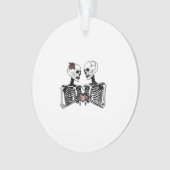 Romantisch Skeleton Paar – Gotisch met harthanden Ornament (voorkant)