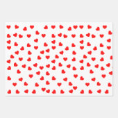 Romantisch speels rood hartpatroon inpakpapier vel (Voorkant 2)