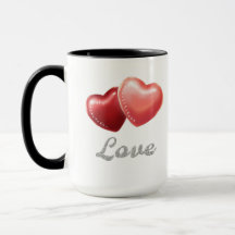 Romantisch sprankelend rood hart "Liefde" glinster