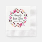 Romantisch sprookje gelukkig ooit na het huwelijk servetten (Voorkant)