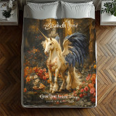 Romantisch Sprookjesbos Eenhoorn met vleugels Fleece Deken