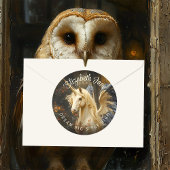 Romantisch Sprookjesbos Eenhoorn met vleugels Ronde Sticker