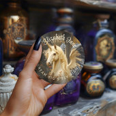 Romantisch Sprookjesbos Eenhoorn met vleugels Ronde Sticker