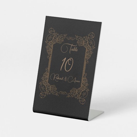  romantisch steampunk sprookje tafelnummer reclamebord met voetstuk (Voorkant)