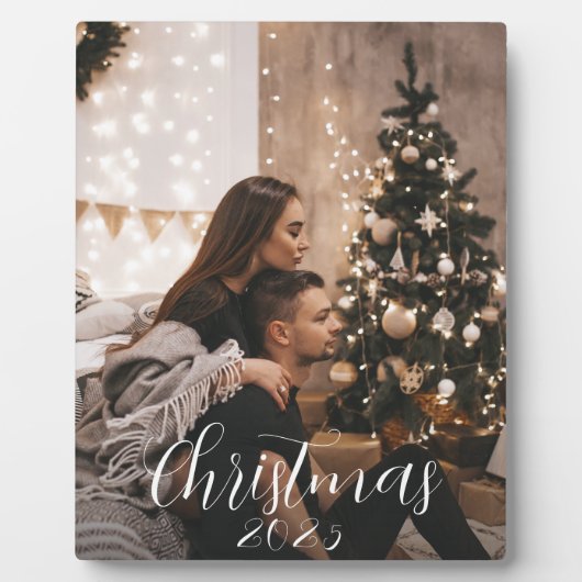 Romantisch Stedelijk Paar Custom Vakantiefoto Fotoplaat (Voorkant)