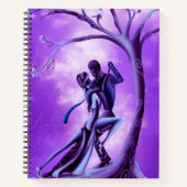 Romantisch stel danst de paarse tango notitieboek (Voorkant)