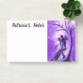 Romantisch stel danst de Paarse tango Post-it® Notes
