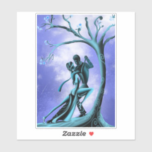 Romantisch stel danst de tango-Sticker Sticker