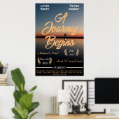 Romantisch stel- en filmontwerp voor de familie poster (Thuiskantoor)