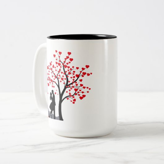 Romantisch stel houdt van boom Mok (Voorkant links)