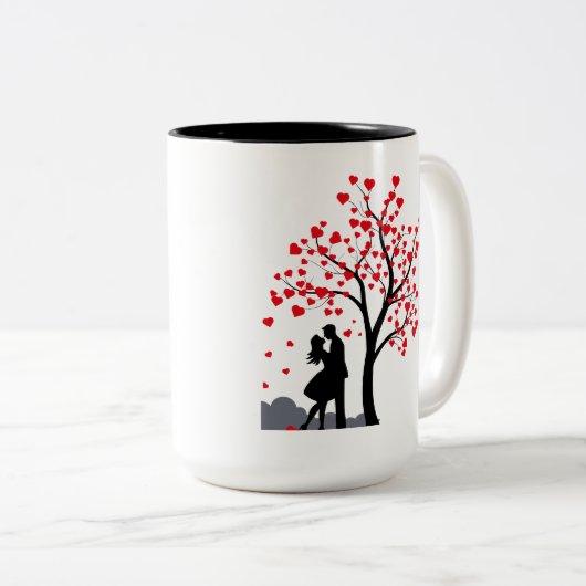 Romantisch stel houdt van boom Mok (Voorkant rechts)