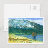 Romantisch stel houdt van Winter Lake Walk Waterve Briefkaart (Voorkant / Achterkant)