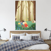 Romantisch stel kamperen in het hart van het bos canvas afdruk (Insitu (Slaapkamer))