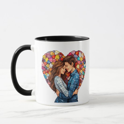 💖 Romantisch Stel Knuffelende Liefdescitaat Cadea Mok (Links)