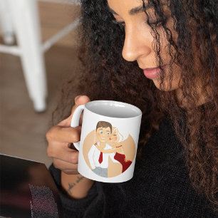 Romantisch Stel Kus Liefdevol Koffiemok