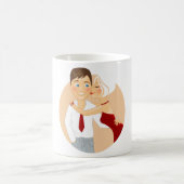 Romantisch Stel Kus Liefdevol Koffiemok (Center)