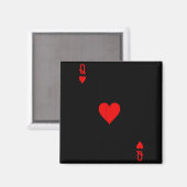 Romantisch stel kust Queen of Hearts Ker speelkaar Magneet (Voorkant / Achterkant)