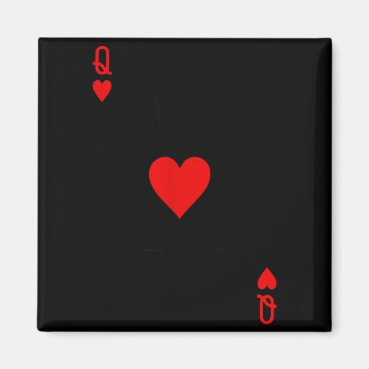 Romantisch stel kust Queen of Hearts Ker speelkaar Magneet (Voorkant)