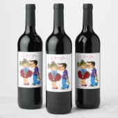 Romantisch stel liefde wijnlabel - Ik hou van jou Wijn Etiket (Flessen)