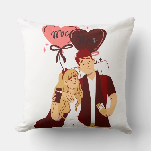 Romantisch stel liefdekussen kussen (Voorkant)