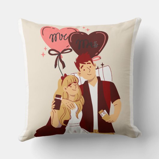 Romantisch Stel Liefdeskussen Kussen (Achterkant)