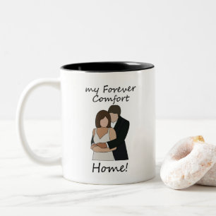 Romantisch stel Mijn Thuis Voor Altijd Trouwdag Tweekleurige Koffiemok