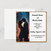 Romantisch stel nacht save the date kaart (Voorkant / Achterkant)