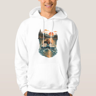 Romantisch stel op bergmeer bij zonsondergang hoodie
