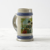 Romantisch stel op een plaats bierpul (Voorkant links)