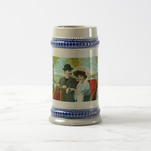 Romantisch stel op een plaats bierpul