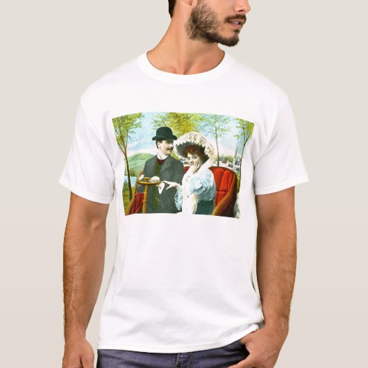 Romantisch stel op  plaats t-shirt (Voorkant)