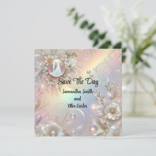 Romantisch Stel Save The Date (Staand voorkant)