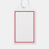 Romantisch stel silhouet rode harten gepersonalise cadeaulabel (Achterkant)