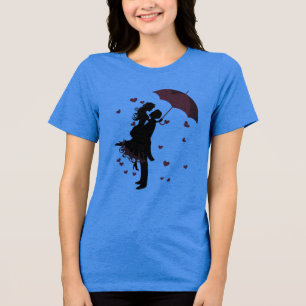 Romantisch stel van aangezicht tot aangezicht T-sh Tri-Blend Shirt