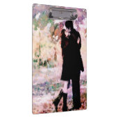 Romantisch stel verliefd op kussen in de regen klembord (Rechts)