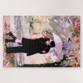 Romantisch stel verliefd op kussen in de regen legpuzzel (Horizontaal)