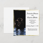 Romantisch stel water save the date kaart (Voorkant / Achterkant)