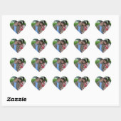 Romantisch stel zit dicht bij elkaar hart sticker (Vel)
