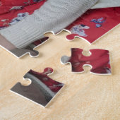 Romantisch stel zit dicht bij elkaar legpuzzel (Zijkant)