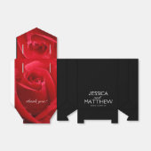 Romantisch Stijlvol Rood Rose Bloemen op Zwart Bedankdoosjes (Uitgevouwen)