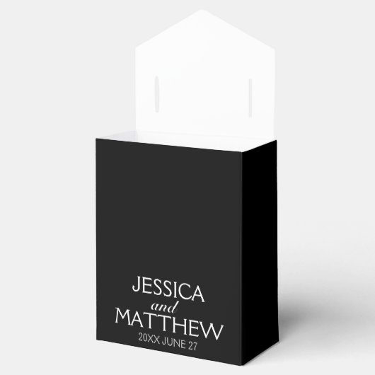 Romantisch Stijlvol Rood Rose Bloemen op Zwart Bedankdoosjes (Geopend)