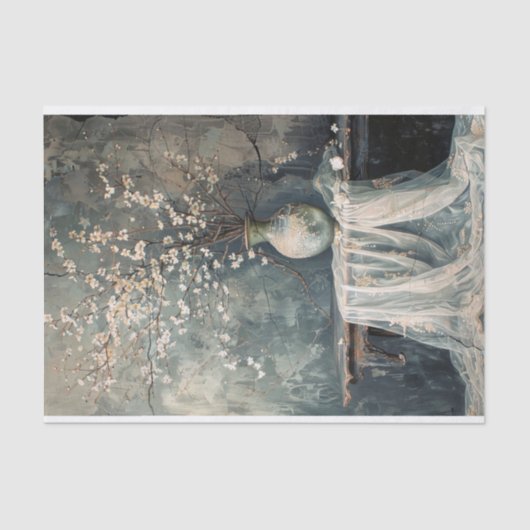 Romantisch stilleven Moody Bloemen Weefselpapier Tissuepapier (Voorkant)