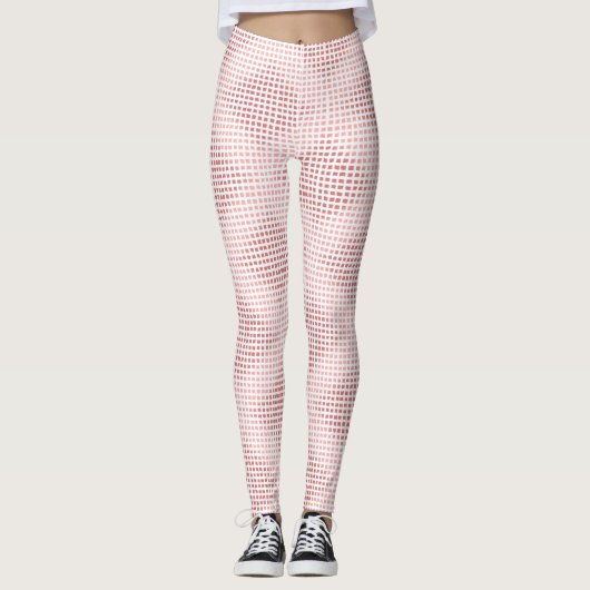 Romantisch Stof Roze Geometrisch Patroon Leggings (Voorkant)