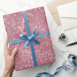 Romantisch Stof Roze Glans Witte Glitter Patroon Cadeaupapier